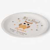 Assiettes En Carton Adorable Owl Baby Shower Boy Boho (Angle)