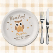 Assiettes En Carton Adorable Owl Baby Shower Boy Boho