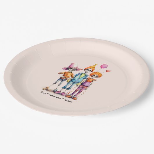 Assiettes En Carton Adorable Pastel Zombie Trio - Jolie Halloween (3) (Angle)