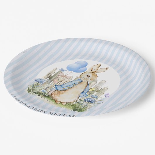 Assiettes En Carton Adorable Peter Rabbit Baby shower garçon (Angle)