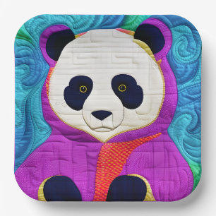 Assiettes En Carton Adorable Petit Panda - Conception Plat