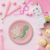 Assiettes En Carton Adorable Petite Tortue Baby shower rose (Fête)