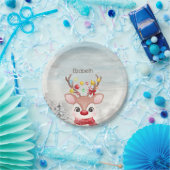 Assiettes En Carton Adorable renne de Noël (Fête)