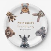 Assiettes En Carton Adorable Safari Forêt Animaux Anniversaire (Devant)