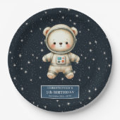 Assiettes En Carton Adorable Teddy Bear Astronaut Plaques papier sur m (Devant)
