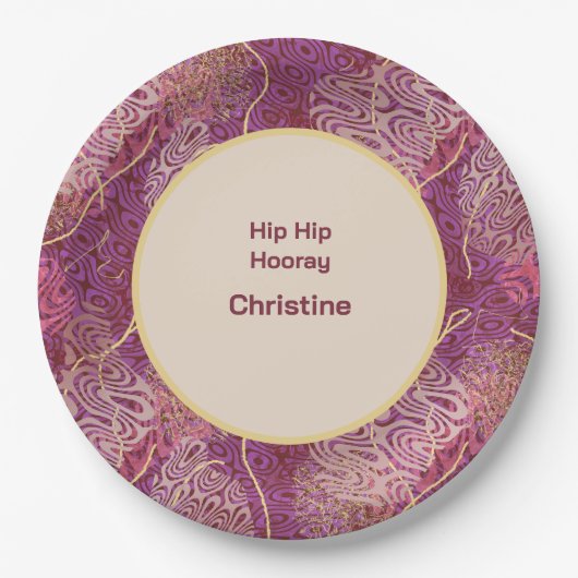 Assiettes En Carton Adult Birthday Silhouette Stencil Art Pattern (Devant)