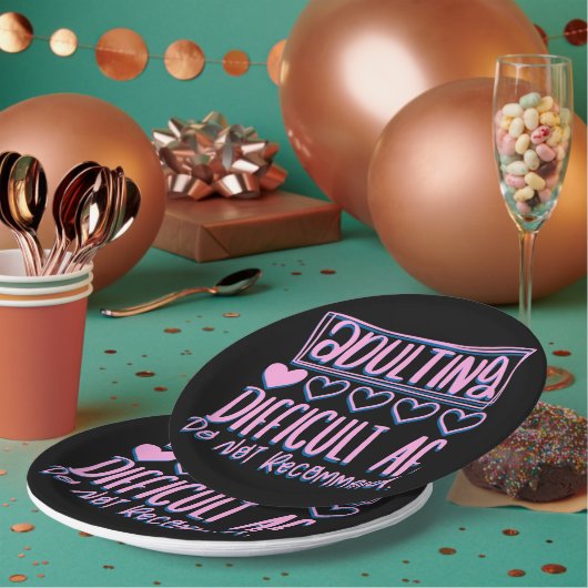 Assiettes En Carton Adulte Adulte Difficile AF Ne Recommanderait Pas (Multi)