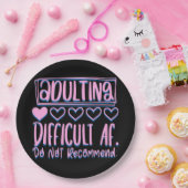 Assiettes En Carton Adulte Adulte Difficile AF Ne Recommanderait Pas (Fête)