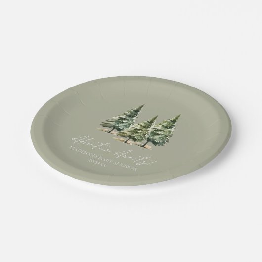 Assiettes En Carton Adventure Attend ! Baby shower des pins d'hiver (Angle)