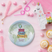 Assiettes En Carton Adventure Attend Les Valises En Sortant Adieu (Fête)