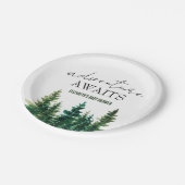 Assiettes En Carton Adventure Await Aquarelle Pins Rustiques (Angle)