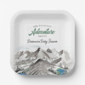 Assiettes En Carton Adventure Await Forest Baby shower Mountains (Recto)