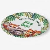 Assiettes En Carton Adventure Await It's a Boy Baby shower (Angle)