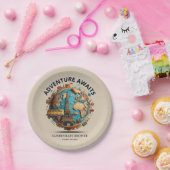 Assiettes En Carton Adventure Await Modern Globe Baby shower (Fête)