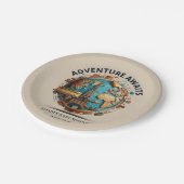 Assiettes En Carton Adventure Await Modern Globe Baby shower (Angle)