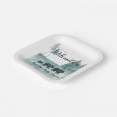 Assiettes En Carton Adventure Await Rustic Bears Baby shower (Angulaire)