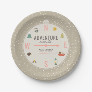 Assiettes En Carton Adventure Await Woodland Girl Baby shower