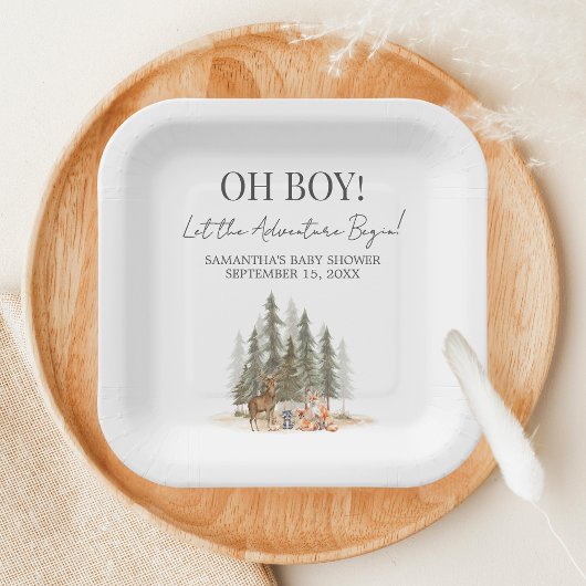 Assiettes En Carton Adventure Begin Baby Shower