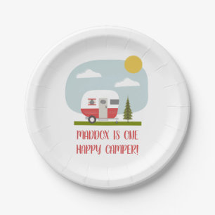 Assiettes En Carton Adventure Camper rouge Plaques papier d'anniversai