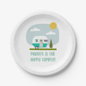 Assiettes En Carton Adventure Camper Turquoise Plaques papier d'annive (Devant)