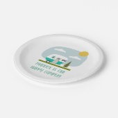 Assiettes En Carton Adventure Camper Turquoise Plaques papier d'annive (Angle)