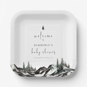 Assiettes En Carton Adventure Mountain Forest Baby shower Bienvenue