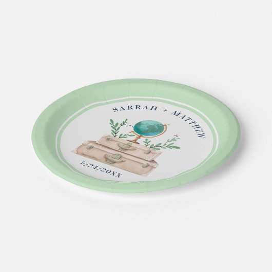 Assiettes En Carton Adventure World Travel Mariage Engagement Party (Angle)