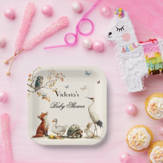 Assiettes En Carton Aesop's Storybook Characters Baby Shower (Fête)