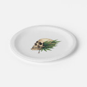 Assiettes En Carton Aesthetic Goth Grunge Skull Tropical Monstera Leaf (Angle)