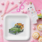 Assiettes En Carton Affaire Harvest In a Green Truck (Fête)