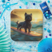Assiettes En Carton Affenpinscher Beach Surf Peinture (Fête)