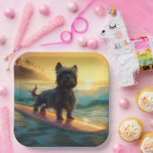 Assiettes En Carton Affenpinscher Beach Surf Peinture (Fête)