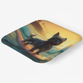 Assiettes En Carton Affenpinscher Beach Surf Peinture (Angulaire)