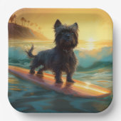 Assiettes En Carton Affenpinscher Beach Surf Peinture (Recto)