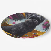 Assiettes En Carton Affenpinscher Chien sur une pagaie : une aventure (Angle)
