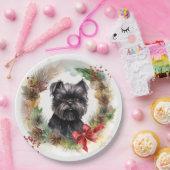 Assiettes En Carton Affenpinscher Christmas Wreath Festive Pup (Fête)