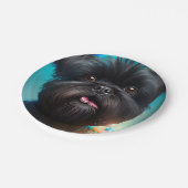 Assiettes En Carton Affenpinscher fête le gâteau des ballons d'anniver (Angle)