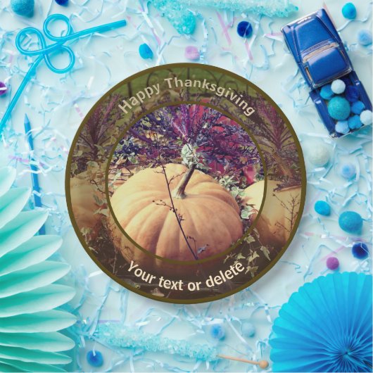 Assiettes En Carton Affichage citrouille Automne Personnalisé Thanksgi (Fête)