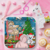 Assiettes En Carton Affichage de la fenêtre Nostalgique de Noël (Fête)