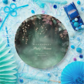 Assiettes En Carton Affiche de bienvenue Baby shower en arc forestier (Fête)