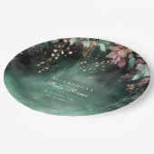 Assiettes En Carton Affiche de bienvenue Baby shower en arc forestier (Angle)