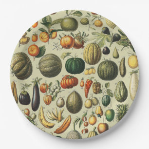 Assiettes En Carton Affiches de fruits botaniques vintage françaises