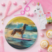 Assiettes En Carton Afghan Hound Beach Surf Peinture (Fête)
