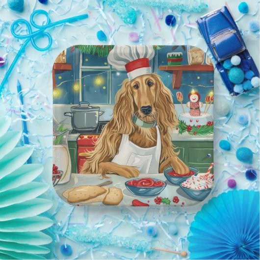 Assiettes En Carton Afghan Hound Holiday Baking : Noël festif (Fête)