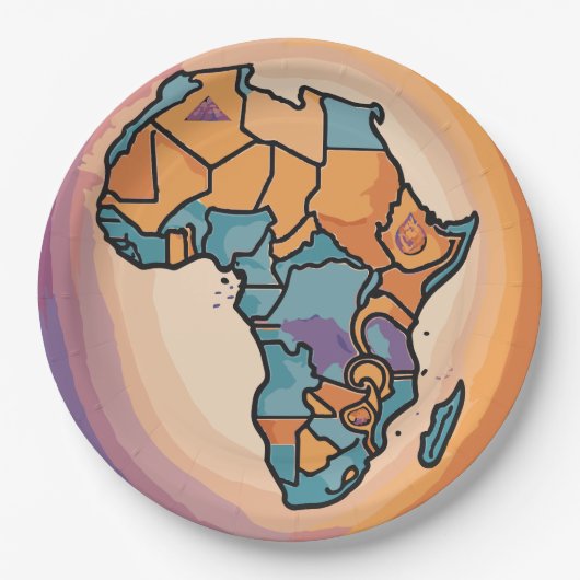 Assiettes En Carton Africa map (Devant)