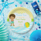 Assiettes En Carton African American Boy Pool Party Bash Party (Fête)