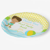Assiettes En Carton African American Boy Pool Party Bash Party (Angle)