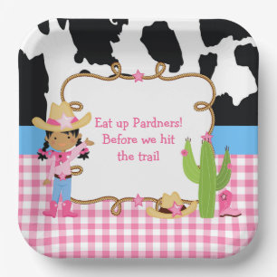 Assiettes En Carton African American Cowgirl Western Anniversaire