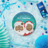 Assiettes En Carton African American Père Noël et Mme Claus (Fête)