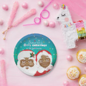 Assiettes En Carton African American Père Noël et Mme Claus (Fête)